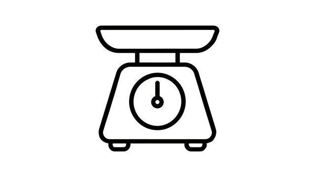 Analog scale line icon representing weight measurement in laboratory.