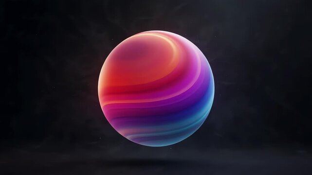 Camera orbits around a gradient color stop that gradually shifts from warm reds to cool blues, emphasizing the mesmerizing beauty of color transitions