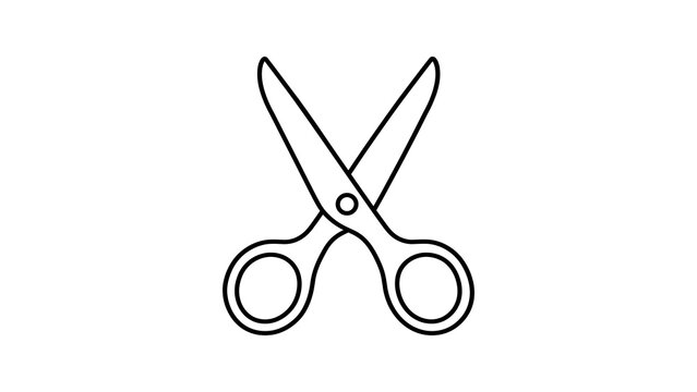 Hairdressing scissors black outline icon representing professional tools.