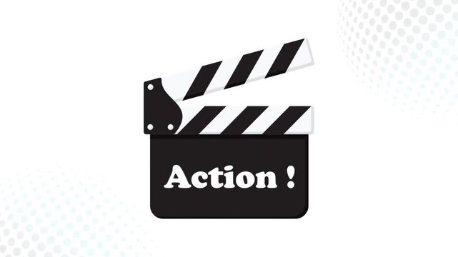 movie clapper board with action