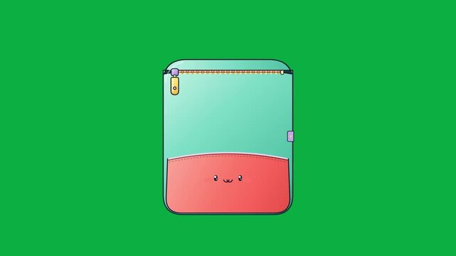 Kawaii Pencil Case Animation Featuring a Dancing Pencil and Eraser