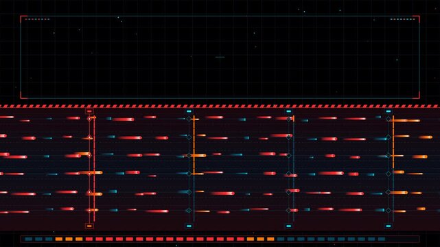 4K cyberpunk animation of a high-speed multi-lane data highway flooded with neon red DDoS attack packets, security breach gates, and top copy space.