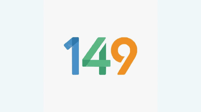 Colorful 3D Number 149 Design for Branding and Presentation