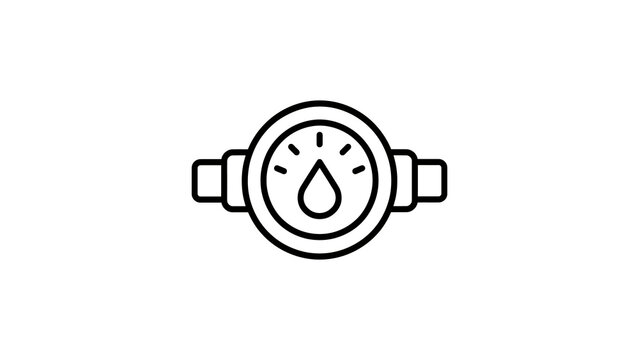 Water meter gauge icon outline style for plumbing and flow measurement.
