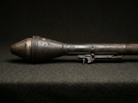 Closeup of a vintage german panzerfaust antitank weapon on dark background
