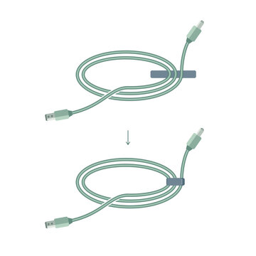 Secure a coiled charging cable with a reusable strap