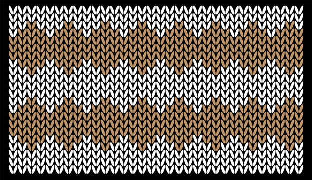 Blue seamless knitted pattern with zigzag waves for Christmas sweater design