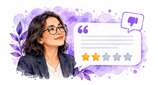 Digital Watercolor Customer Testimonial and Review Banners Featuring Diverse People, Quote Bubbles, Feedback and Rating Elements with Copy Space, Testimonial illustration concept in white background