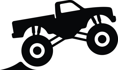 Monster truck silhouette vector. Truck jump vector icon © Rana