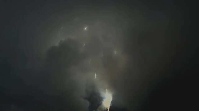 Spectacular Fireworks Display Lighting Up Dark Night Sky
