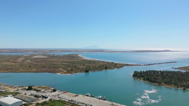 aerial view of porto lagos sea xanthi  greece