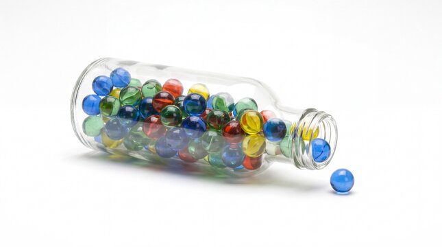 Marbles jammed in bottle neck, process bottleneck concept
