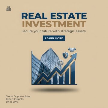 Real Estate Investment Graphic Showing Growth And Secure Future Assets