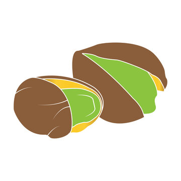 Flat Vector Illustration of Pistachio Nuts