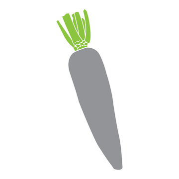 Flat vector illustration of a carrot