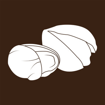 Flat Vector Illustration of Pistachio Nuts
