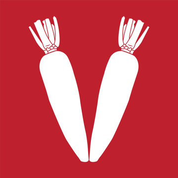 Flat vector illustration of a carrot