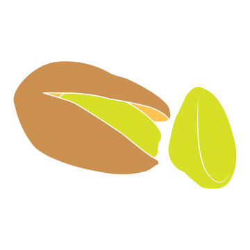 Flat Vector Illustration of Pistachio Nuts