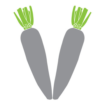Flat vector illustration of a carrot