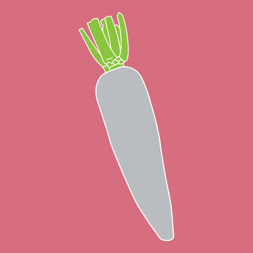 Flat vector illustration of a carrot
