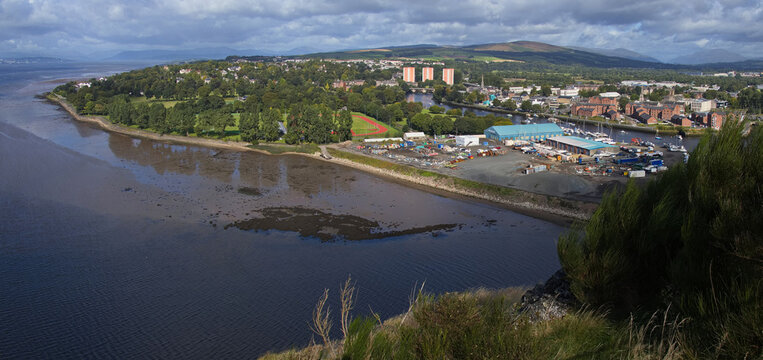 View of Dumbarton from the castle, Scotland, United Kingdom, Europe
