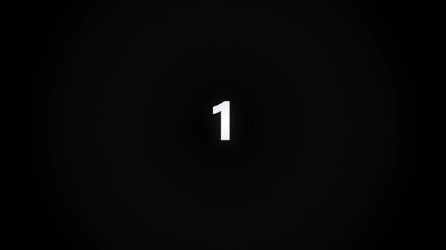 Motion graphics animation countdown timer from three to one ending with lets start text on dark modern background for broadcast commercial, corporate promo, and marketing video