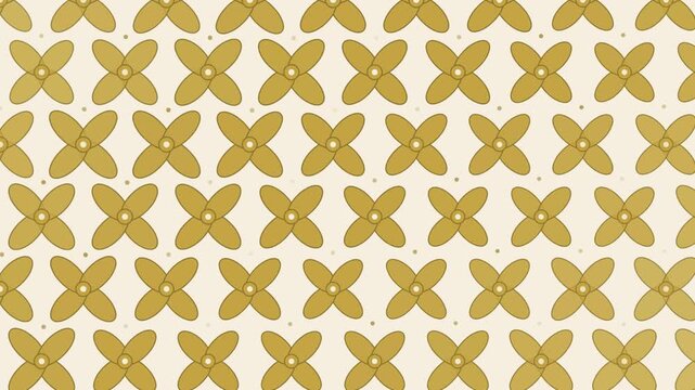 Golden Batik Kawung Pattern Breathing Seamless Loop
