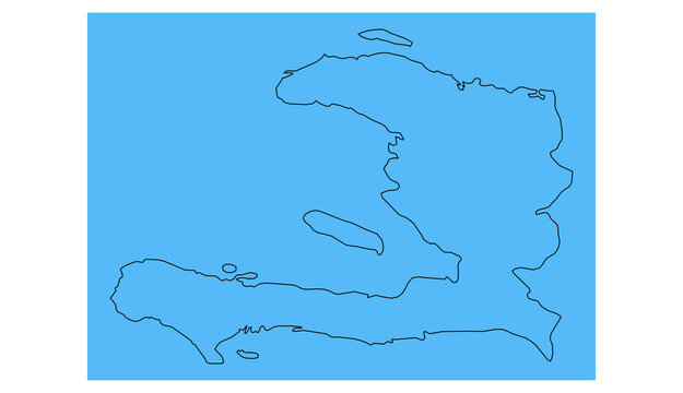 Haiti outline map with surrounding islands for caribbean geography and infographic design.