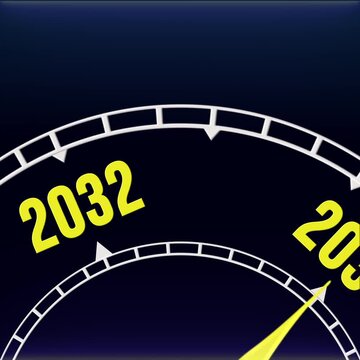 New Year 2033 Clock Countdown Concept Motion Graphics Loop.