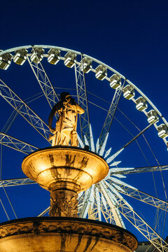 Fountain Statue at Dusk