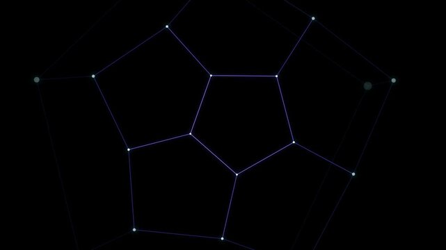 Abstract dodecahedron morphing in a seamless digital loop animation