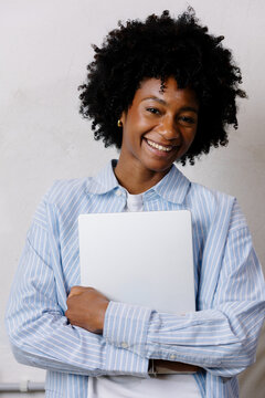Corporate portrait in close-up of a black business woman