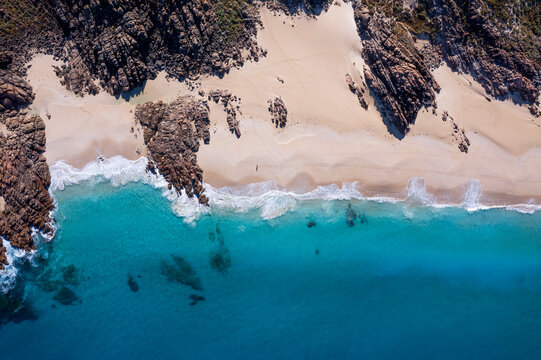Aerial topdown of beautiful coastline.
