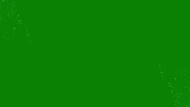 Magical dual glitter trail line animation, fast glowing star streaks, and white shimmer particles on green screen background 4K video