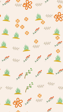 Stylized Botanical Elements Pattern