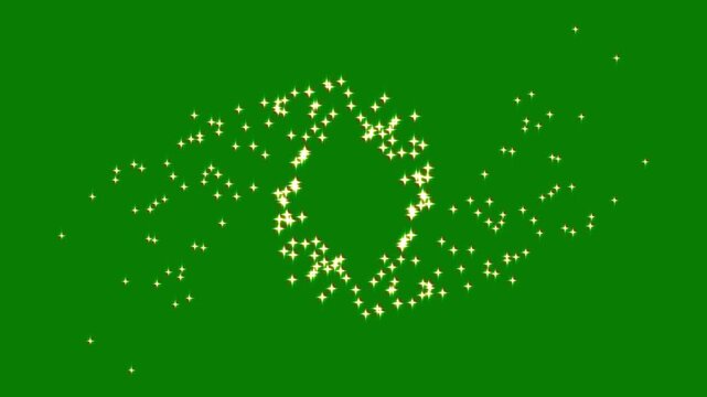 Elegant two lines of magical twinkle doodle stars trail. glowing fairy sparkle line burst. on a smooth green screen animation background.4k