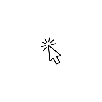 Computer mouse cursor arrow clicking with action sparkle effect arrow pointer clicking icon web navigation UI cursor user interface click action