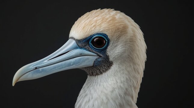 close-up side-profile portrait of a blue-footed booby
