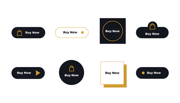 Modern Ecommerce Buy Now Button Set for Website UI Design