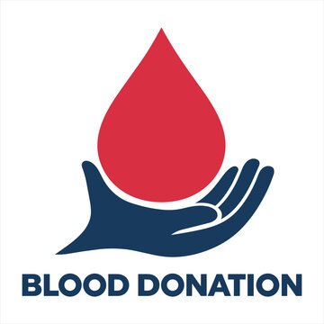 Blood Drop in Helping Hand Blood Donation Icon