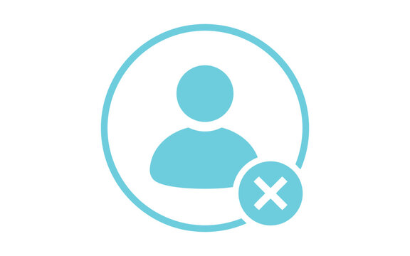Light blue user profile with a white cross symbol overlay account