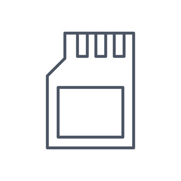 A minimalist vector graphic illustration of a memory card icon