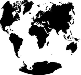 World map globe projection silhouette vector showing continents, oceans, and Antarctica geography © Nurjahan