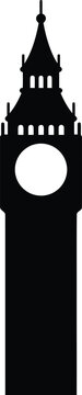 Big ben silhouette vector. London landmark vector icon