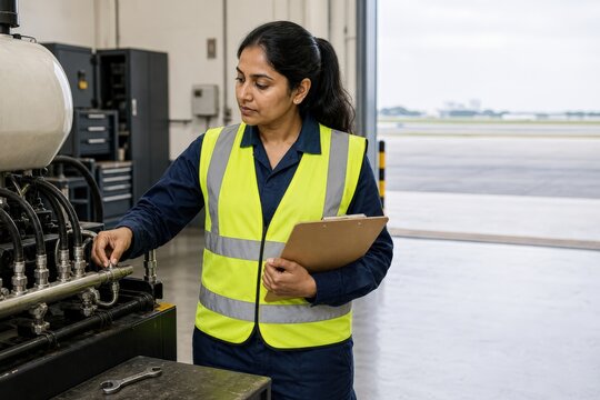 Airport Runway Friction Testing - Airfield engineer checks Grip tester after service