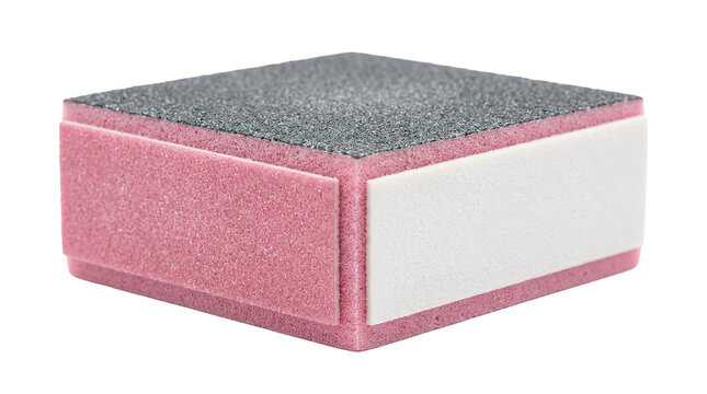 Tri-color nail buffer block with abrasive surfaces for manicure