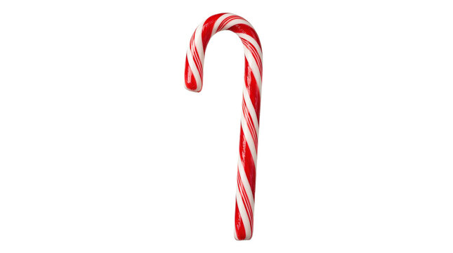 Classic red and white candy cane on black background