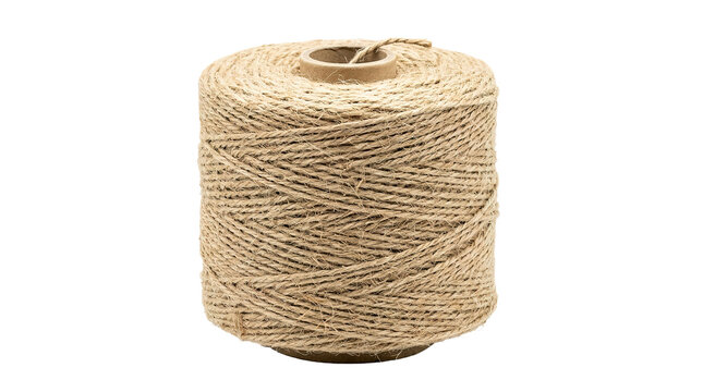 Spool of natural jute twine: eco-friendly crafting yarn
