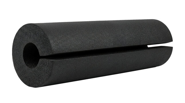 Black foam pipe insulation with slit for easy installation and thermal protection