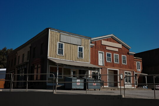 Old West Town Facades on a Hollywood Film Set